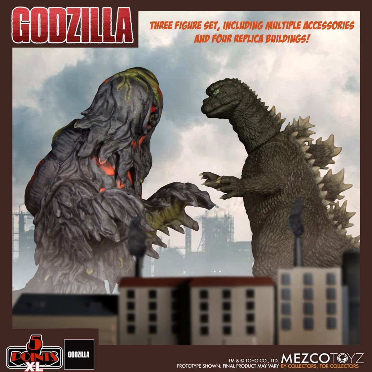 Mezco 5 Points XL Hedorah vs. Godzilla Boxed Set image 9